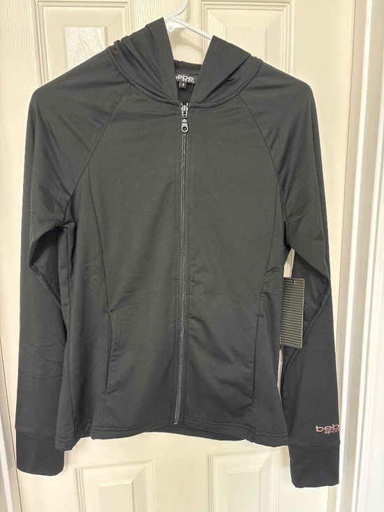 bebe sport Tops - Bebe Sport womens size small zip up Black‎ athletic jacket hoodie  NWT